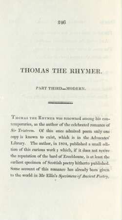 Thomas the Rhymer. Part third. Modern
