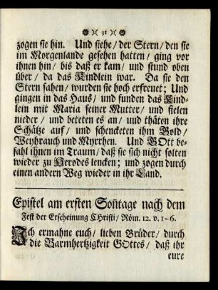 Epistel am ersten Sonntage nach dem Fest der Erscheinung Christi ...