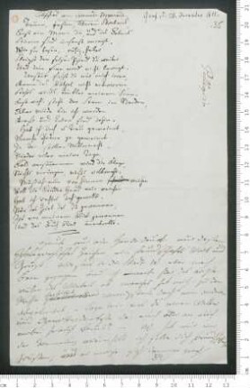 Brief von Adelbert von Chamisso an Friedrich de La Motte- Fouqué