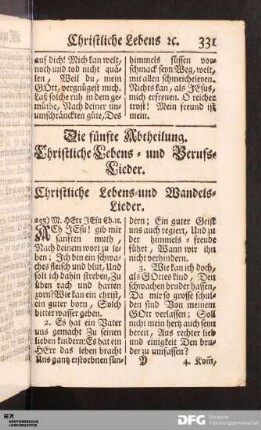 Christliche Lebens- und Wandels-Lieder.