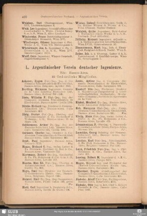 L. Argentinischer Verein deutscher Ingenieure.