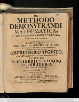 Diss. 2: Dissertatio Posterior