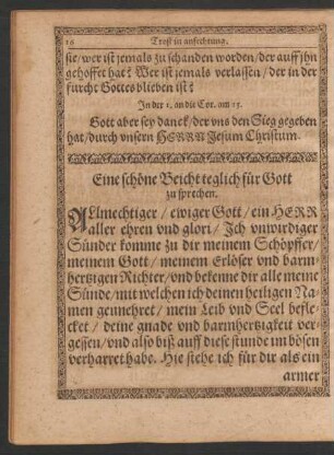 Eine schöne Beicht teglich für Gott zu sprechen.