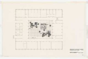 Pädagogische Hochschule, Duisburg Grünflächen: Grundriss mit Gartenplan Innenhof Musentrakt 1:100
