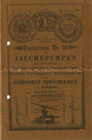 Preisliste Nr. 15 über Jauchepumpen