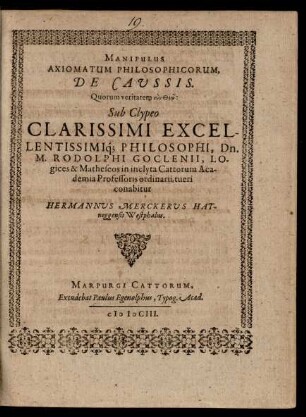 Manipulus Axiomatum Philosophicorum, De Caussis