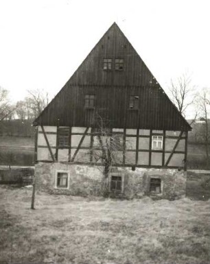 Sayda-Ullersdorf, Dresdner Straße 42. Wohnstallhaus, Giebelfront