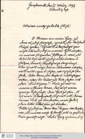 Brief vom 07.03.1899