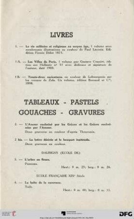 Tableaux-Pastels Gouaches - Gravures (Nr. 2-12)