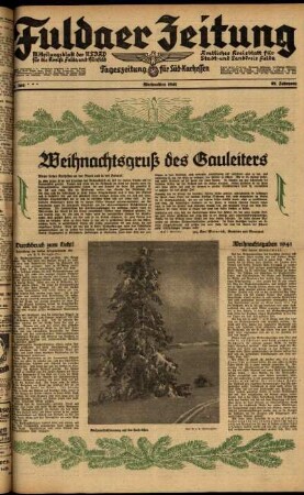 Ausgabe vom Mittwoch, den 24. Dezember 1941.