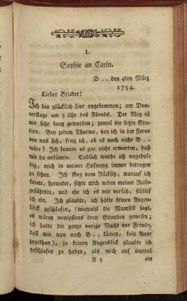 1. Sophie und Carln. B .. den 4ten März 1754.