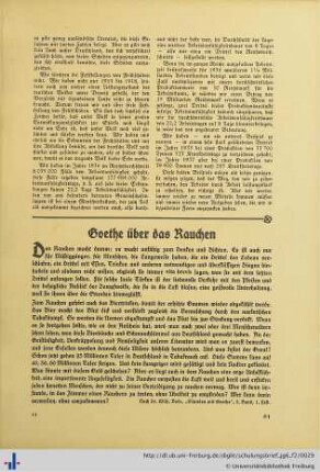 Goethe über das Rauchen.