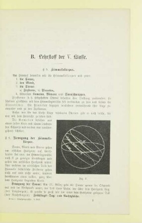 B. Lehrstoff der V. Klasse