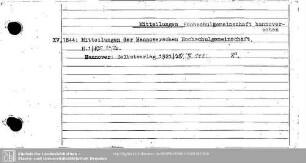 Mitteilungen Hochschulgemeinschaft hannoverschen