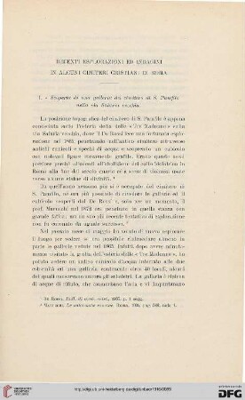 22: Recenti esplorazioni ed indagini in alcuni cimiteri cristiani di Roma