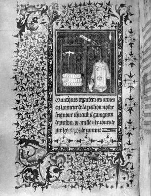 Gebetbuch mit lateinischem und französischem Text — Leidenswerkzeuge