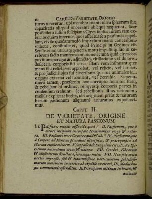 Caput II. De Varietate, Origine Et Natura Passionum.