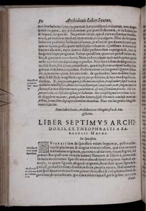 Liber Septimus Archidoxis, Ex Theophrastia Paracelsi Magni
