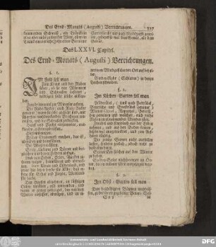 Das LXXVI. Capitel. Des Ernd-Monats (Augusti) Verrichtungen.