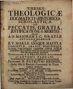 Theses theol. de peccatis, gratia, iustificatione, et merito