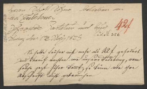 Auflistung von Musikalien : 12.05.1825