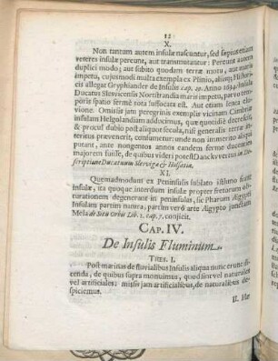 Cap. IV. De Insulis Fluminum.