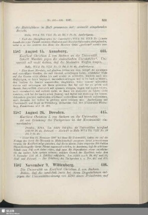 446. 1587, November 9. Wittenberg