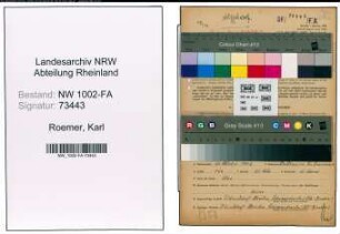 Entnazifizierung Karl Roemer, geb. 20.10.1902 (Sachbearbeiter)