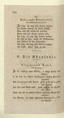 N. Die Rhapsodie