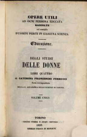Degli studii delle donne libri quattro