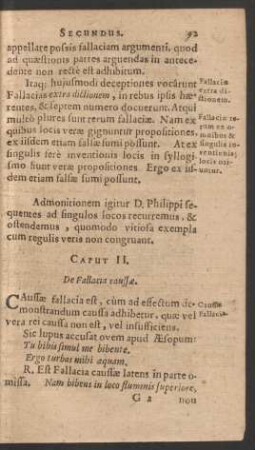 Caput II. De Fallacia caussae.