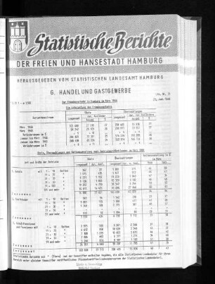 Der Fremdenverkehr in Hamburg im März 1966 : Lfd. Nr. 35