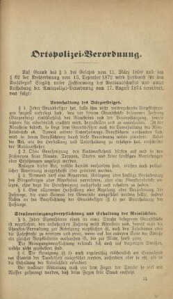 Ortspolizei-Verordnung