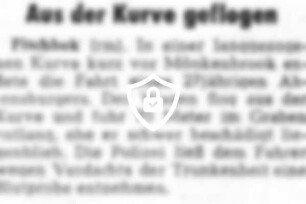 Aus der Kurve geflogen