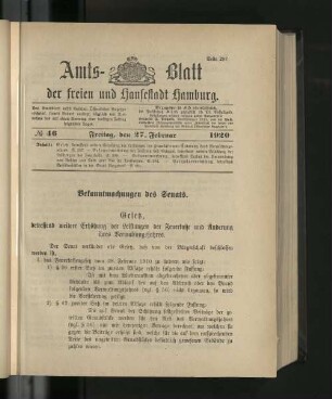 No. 46, 27. Februar 1920