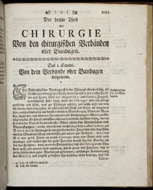 Der dritte Theil der Chirurgie. Von den chirurgischen Verbänden und Bandagen.