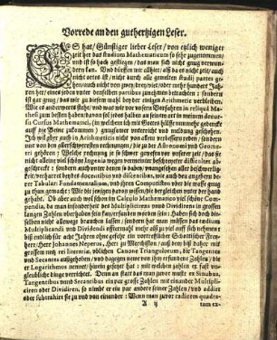 Vorrede an den guthertzigen Leser.