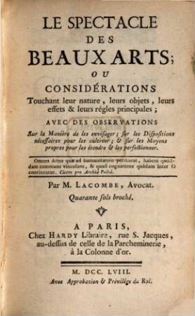 Le spectacle des beaux-arts