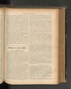 Chronique de l'armée coloniale.