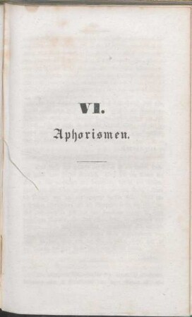 VI. Aphorismen.