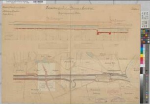 Ems Kanalisierung Blatt 3 Strecke Lathen Umgehungskanal bei Düthe mit Schleuse Höhen- und Lageplan 1891 1 : 100/2000 68 x 95 kol. Zeichnung A. Franke, Wasserbauinspektor Wasser- und Schiffahrtsdirektion Münster