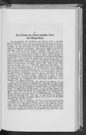 I. Die Teilung der Macht zwischen Senat und Bürgerschaft.
