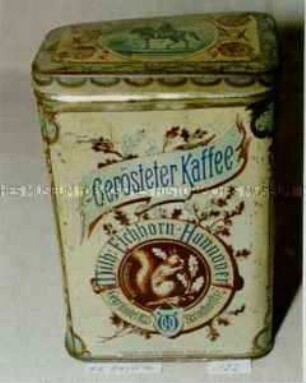 Blechdose "Gerösteter Kaffee, Wilh. Eichhorn, Hannover"