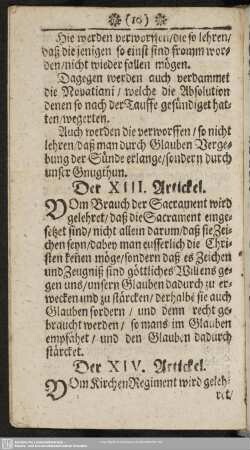 Der XIII. Artickel