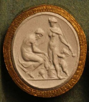 Venus und Cupido bei Vulcanus in der Schmiede (Daktyliothek, Erstes Mythologisches Tausend)