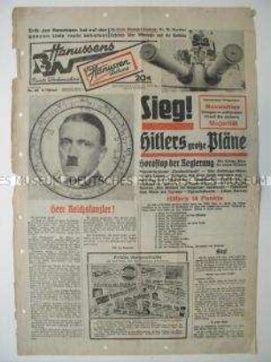 Titelblatt der Wochenzeitung des Astrologen Hanussen zur Regierungsübernahme Hitlers