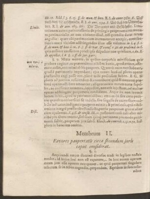 Membrum II. Favores paupertatis circa secundum iuris caput confiderat.