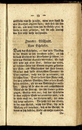 Zweeter Abschnitt. Vom Schröpfen.