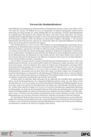 Vorwort des Institutsdirektors