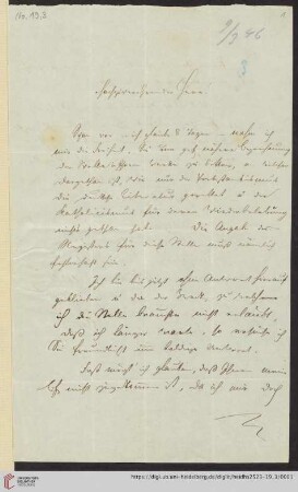 Briefe von Friedrich Daniel Bassermann an Georg Gottfried Gervinus: Brief von Friedrich Daniel Bassermann an Georg Gottfried Gervinus
